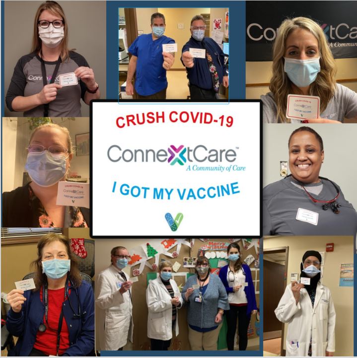 ConnextCare Medical Leadership is among the first to receive the COVID-19  vaccine in Oswego County. Image